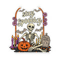 Stay Spoooky Skeleton sticker | Halloween pumpkin, bats, tombstone kiss-cut sticker