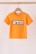Orange Ghost Embroidery Top