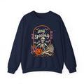Stay Spooky Skeleton Cemetery Sweatshirt | Halloween Pumpkin Tombstone Design
