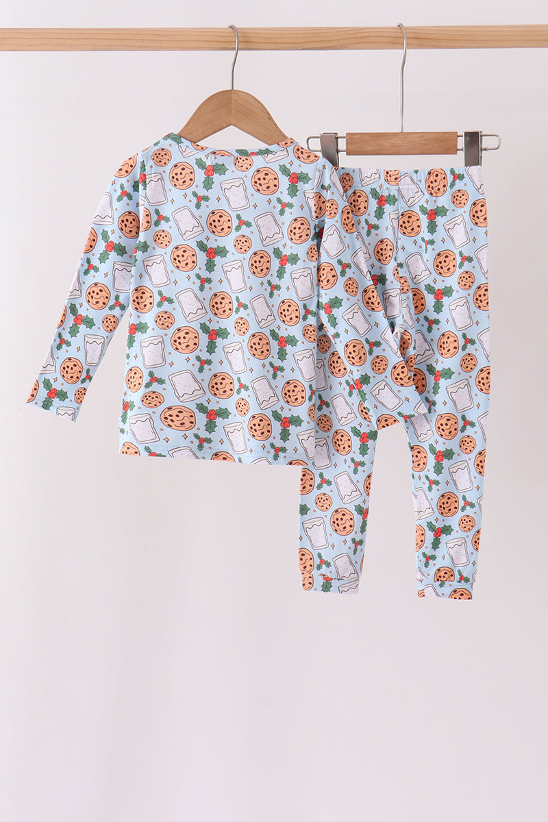 Blue Milk Cookie Bamboo Pajama Set