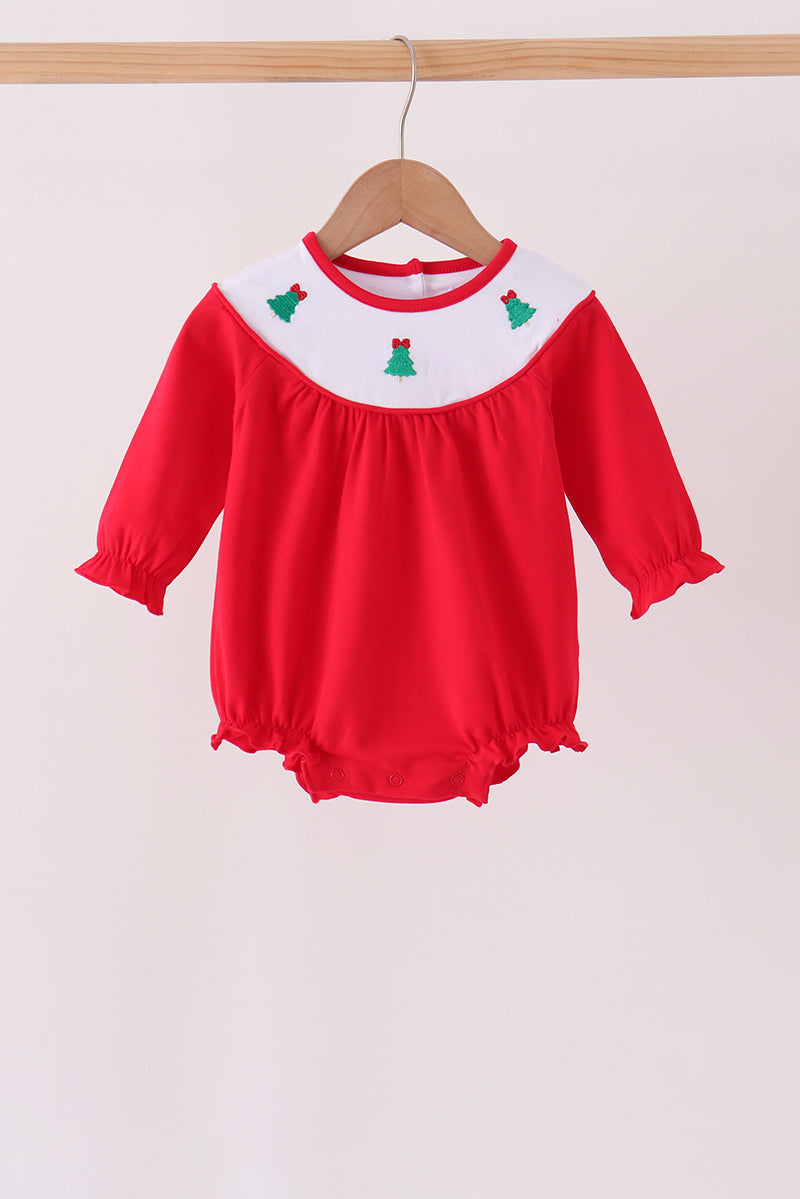 Red Christmas Tree Embroidery Bubble